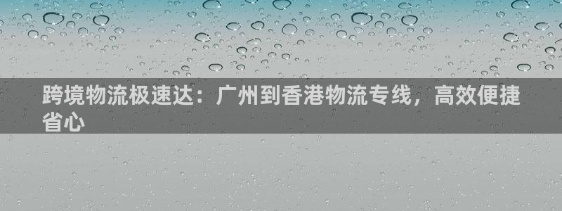 28圈反水怎么算：跨境物流极速达：广